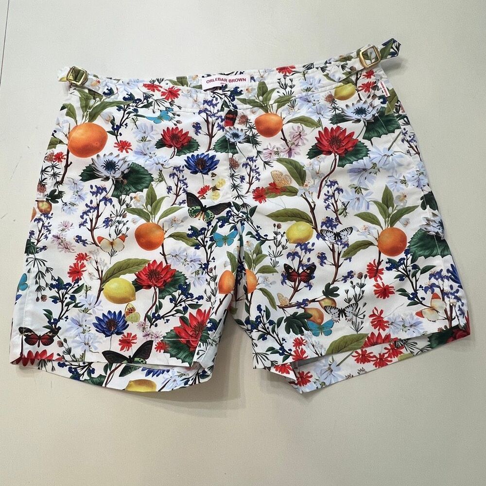 Orlebar Brown Men's Bulldog Botanical Swim Shorts Trunks Multicolor Size 34